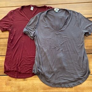 Bundle 2 old navy luxe tees size small v-neck